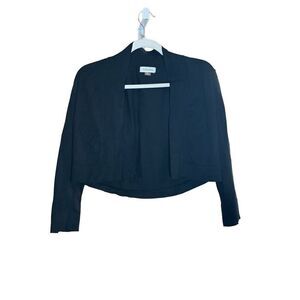 Calvin Klein Womens black cropped long sleeve open cardigan sz L